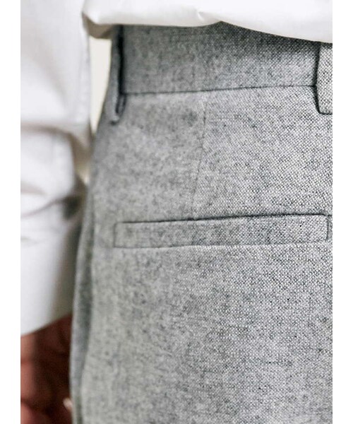 TOPMAN（トップマン）の「Light Grey Textured Skinny Fit Suit Pants（その他パンツ・メンズ・Gray・28S/32S/34S/28R/30R/32R/34R/36R/38R/30L/32L/34L/36L）」の4枚目の写真