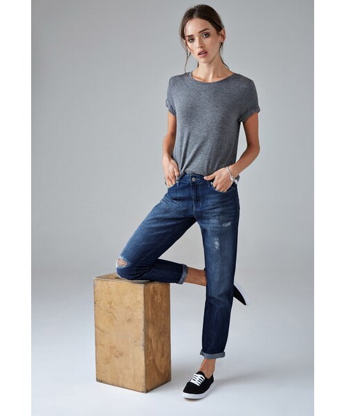 FOREVER 21（フォーエバー トゥエンティーワン）の「FOREVER 21 Sanded Wash Girlfriend Jeans（デニムパンツ・レディース・Blue・24/25/26/27/28/29/30/31）」の9枚目の写真
