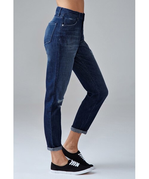 FOREVER 21（フォーエバー トゥエンティーワン）の「FOREVER 21 Sanded Wash Girlfriend Jeans（デニムパンツ・レディース・Blue・24/25/26/27/28/29/30/31）」の8枚目の写真