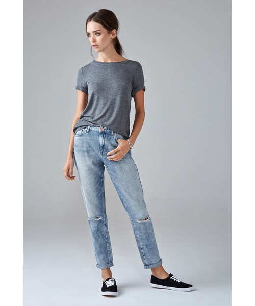 FOREVER 21（フォーエバー トゥエンティーワン）の「FOREVER 21 Sanded Wash Girlfriend Jeans（デニムパンツ・レディース・Blue・24/25/26/27/28/29/30/31）」の10枚目の写真