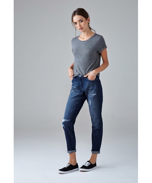 FOREVER 21（フォーエバー トゥエンティーワン）の「FOREVER 21 Sanded Wash Girlfriend Jeans（デニムパンツ・レディース・Blue・24/25/26/27/28/29/30/31）」の7枚目の写真
