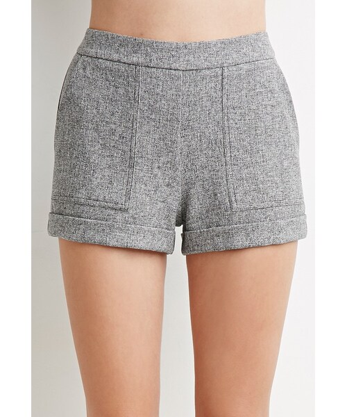 FOREVER 21（フォーエバー トゥエンティーワン）の「FOREVER 21 Marled Woven Topstitched Shorts（その他パンツ・レディース・Gray・X-Small/Small/Medium/Large）」の5枚目の写真