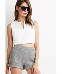 FOREVER 21 | FOREVER 21 Marled Woven Topstitched Shorts(その他パンツ)