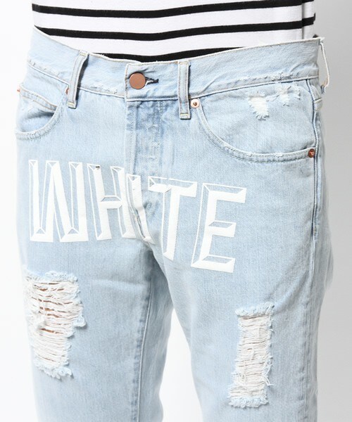 off white（オフホワイト）の「OFF WHITE 3Dホワイトブリーチクラッシュデニム（デニムパンツ・メンズ・ライトブルー・29/30/31）」の7枚目の写真
