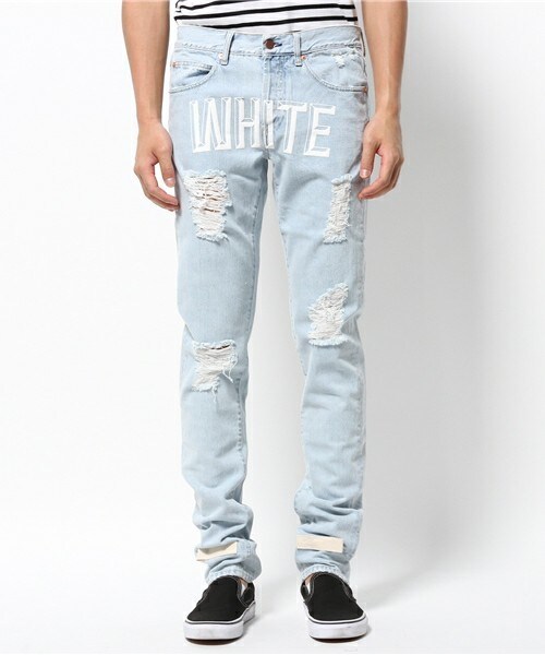 off white（オフホワイト）の「OFF WHITE 3Dホワイトブリーチクラッシュデニム（デニムパンツ・メンズ・ライトブルー・29/30/31）」の6枚目の写真