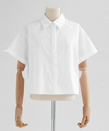 DHOLIC | マーガレット刺繍クロップドシャツ(シャツ/ブラウス)