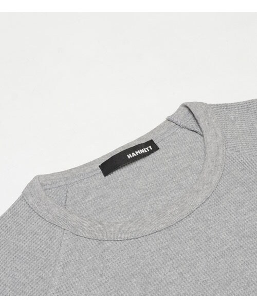 HAMNETT（ハムネット）の「【HAMNETT】ROUND WAFFLE T（トップス・メンズ・グレー/ホワイト・S/M/L）」の4枚目の写真