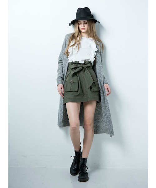 dazzlin（ダズリン）の「【dazzlin】ミリタリータックスカート（スカート・レディース・ネイビー/ベージュ/カーキ・S/M）」の4枚目の写真