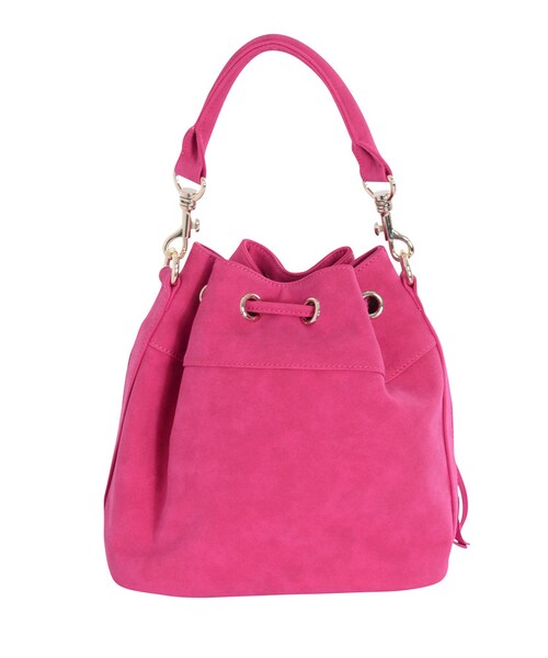 dazzlin（ダズリン）の「【goods】フリンジ巾着BAG（バッグ・レディース・ピンク/ネイビー/キャメル・F）」の6枚目の写真