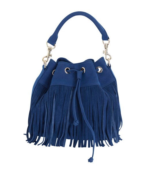 dazzlin（ダズリン）の「【goods】フリンジ巾着BAG（バッグ・レディース・ピンク/ネイビー/キャメル・F）」の3枚目の写真