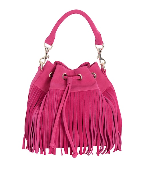 dazzlin（ダズリン）の「【goods】フリンジ巾着BAG（バッグ・レディース・ピンク/ネイビー/キャメル・F）」の2枚目の写真