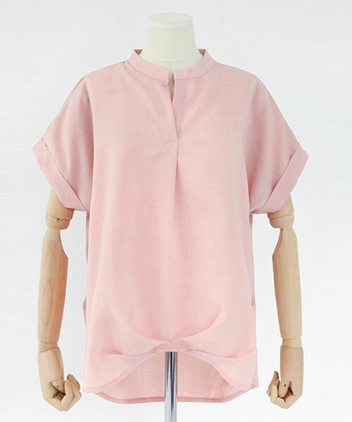 DHOLIC(ディーホリック)の「スリットネックブラウス(シャツ/ブラウス・レディース・ホワイト/ワイン/ピンク/ネイビー・FREE)」の4枚目の写真