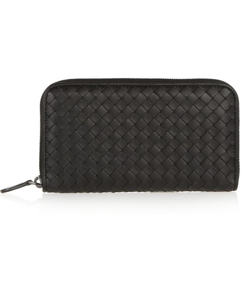BOTTEGA VENETA(ボッテガヴェネタ)の「Bottega Veneta Continental Intrecciato Leather Wallet(財布・レディース・Black・One Size)」の1枚目の写真