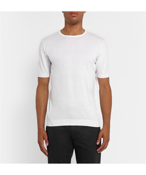 JOHN SMEDLEY(ジョンスメドレー)の「John Smedley Belden Fine-Knit Sea Island Cotton T-Shirt(Tシャツ/カットソー・メンズ・White・S/M/L/XL/XXL)」の6枚目の写真