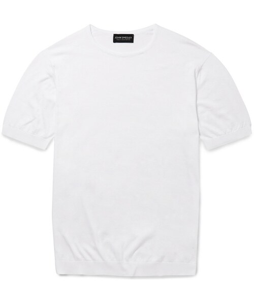JOHN SMEDLEY(ジョンスメドレー)の「John Smedley Belden Fine-Knit Sea Island Cotton T-Shirt(Tシャツ/カットソー・メンズ・White・S/M/L/XL/XXL)」の1枚目の写真