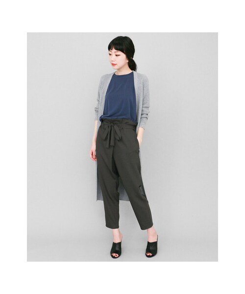 KBF（ケイビーエフ）の「KBF+ ウエストリボンパンツ（パンツ・レディース・BROWN/KHAKI/BLACK・one）」の5枚目の写真