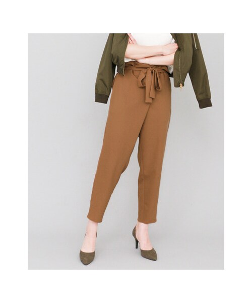 KBF（ケイビーエフ）の「KBF+ ウエストリボンパンツ（パンツ・レディース・BROWN/KHAKI/BLACK・one）」の6枚目の写真
