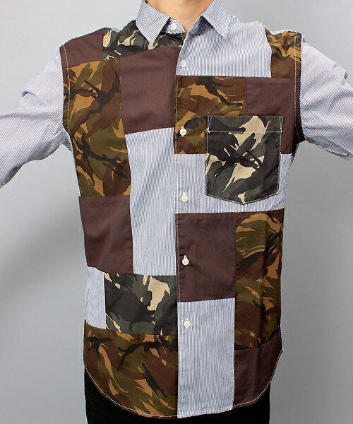 UNION STATION（ユニオンステーション）の「パッチワーク風　クレイジーパターンシャツ（シャツ/ブラウス・メンズ・その他/ストライプ/チェック・MEDIUM/LARGE）」の8枚目の写真