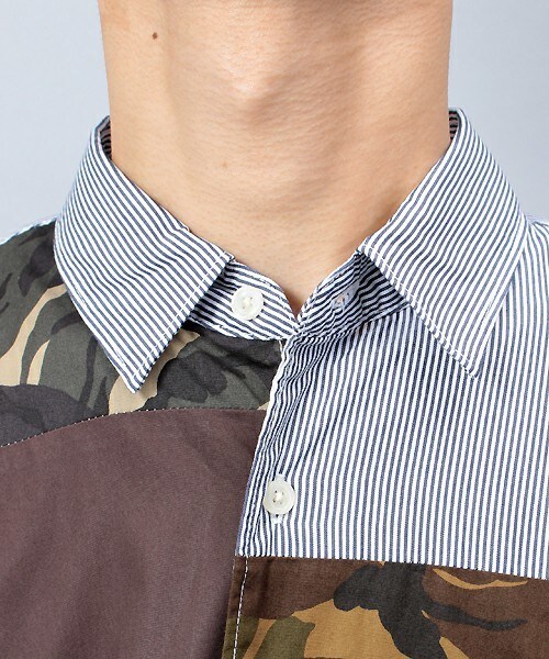 UNION STATION（ユニオンステーション）の「パッチワーク風　クレイジーパターンシャツ（シャツ/ブラウス・メンズ・その他/ストライプ/チェック・MEDIUM/LARGE）」の6枚目の写真