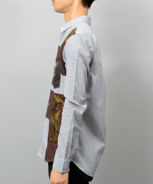 UNION STATION（ユニオンステーション）の「パッチワーク風　クレイジーパターンシャツ（シャツ/ブラウス・メンズ・その他/ストライプ/チェック・MEDIUM/LARGE）」の4枚目の写真