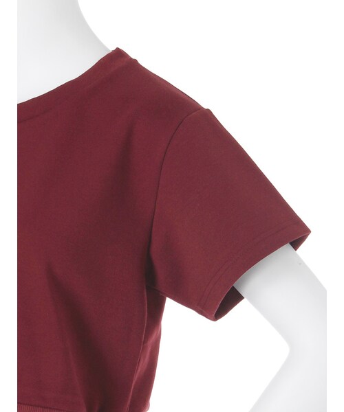 EVRIS（エヴリス）の「シンプルクロップドTOPS（トップス・レディース・ブラック/ボルドー・F）」の9枚目の写真