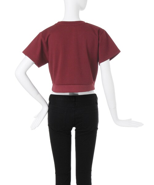 EVRIS（エヴリス）の「シンプルクロップドTOPS（トップス・レディース・ブラック/ボルドー・F）」の7枚目の写真