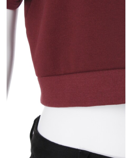 EVRIS（エヴリス）の「シンプルクロップドTOPS（トップス・レディース・ブラック/ボルドー・F）」の10枚目の写真