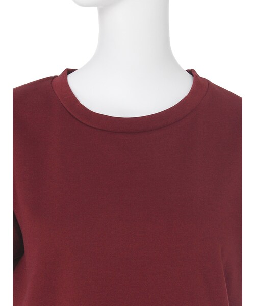 EVRIS（エヴリス）の「シンプルクロップドTOPS（トップス・レディース・ブラック/ボルドー・F）」の8枚目の写真