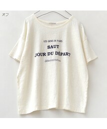 A La mode Marche | トップス（リネンロゴTシャツ）(Tシャツ/カットソー)