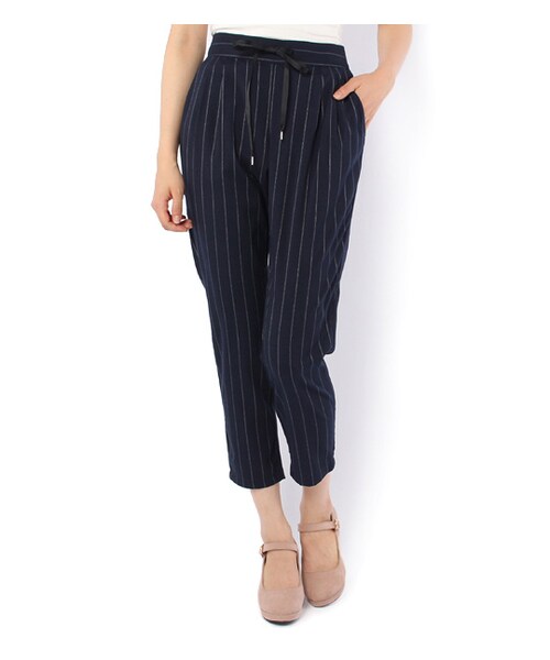 PAGEBOY（ページボーイ）の「ドロストテーパードパンツ（パンツ・レディース・ブラック/キャメル/ネイビー/ネイビー系）」の3枚目の写真