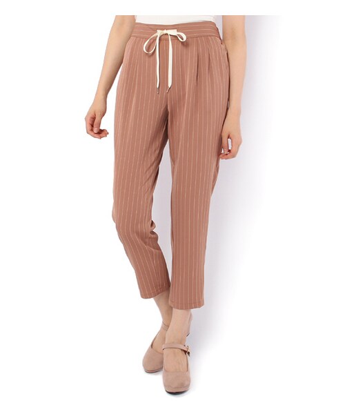 PAGEBOY（ページボーイ）の「ドロストテーパードパンツ（パンツ・レディース・ブラック/キャメル/ネイビー/ネイビー系）」の2枚目の写真