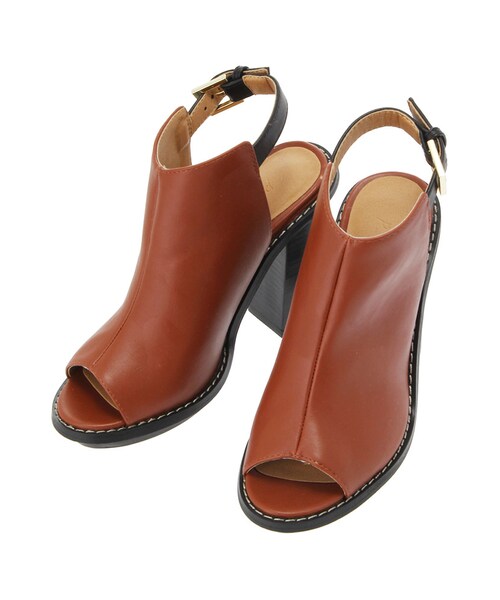 Ungrid（アングリッド）の「オープントゥヒールサンダル（シューズ・レディース・ブラック/ブラウン・S/M/L）」の4枚目の写真