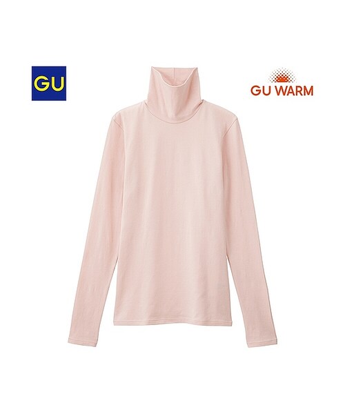 GU(ジーユー)の「(GU)ウォームコットンブレンドタートルネックT(長袖)(WOMEN ⁄ インナーキャミソール・タンクトップ・Tシャツ・レディース・BLACK/KHAKI/OFF WHITE/DARK GRAY/PINK/NATURAL・S/M/XL/L)」の4枚目の写真