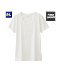GU | （GU）マーセライズドクルーネックＴ（半袖）(トップス)