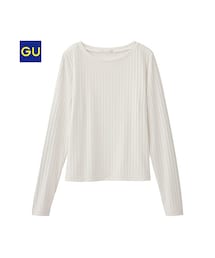 GU | （GU）リブクロップドＴ（長袖）(トップス)