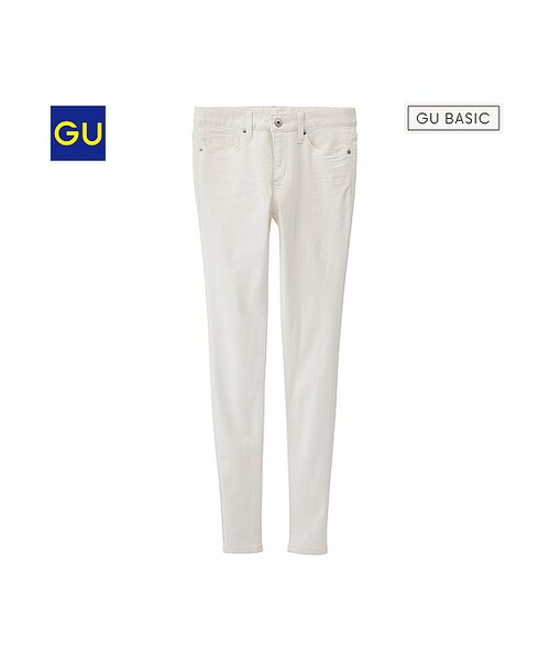 GU(ジーユー)の「(GU)デニムルックスキニ−パンツ(WOMEN ⁄ ジーンズ・レディース・BLUE/OFF WHITE・XS/M/L/XL/S/XXL)」の1枚目の写真