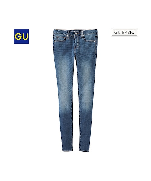 GU(ジーユー)の「(GU)デニムルックスキニ−パンツ(WOMEN ⁄ ジーンズ・レディース・BLUE/OFF WHITE・XS/M/L/XL/S/XXL)」の2枚目の写真