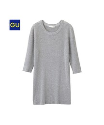 GU | （GU）リブセーター（５分袖）(トップス)