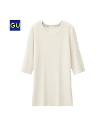 GU | （GU）リブセーター（５分袖）(トップス)