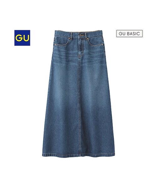 GU（ジーユー）の「（GU）デニムマキシスカート（WOMEN ⁄ スカート ...