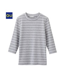 GU | （GU）クロップドボーダーＴ（５分袖）(トップス)