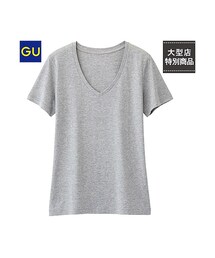 GU | （GU）マーセライズドＶネックＴ（半袖）(トップス)