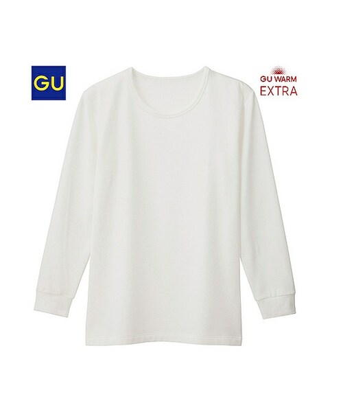 GU(ジーユー)の「(GU)ウォームコットンブレンドクルーネックT(エクストラ)(MEN ⁄ インナーTシャツ・メンズ・BLACK/DARK GRAY/NAVY/WHITE・L/XL/S/M)」の2枚目の写真