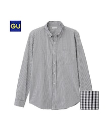 GU | （GU）ツイルチェックシャツ（ギンガム・長袖）(トップス)