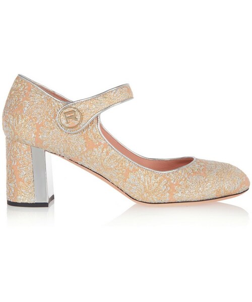 ROCHAS（ロシャス）の「Rochas Metallic Leather-Trimmed Brocade Mary 