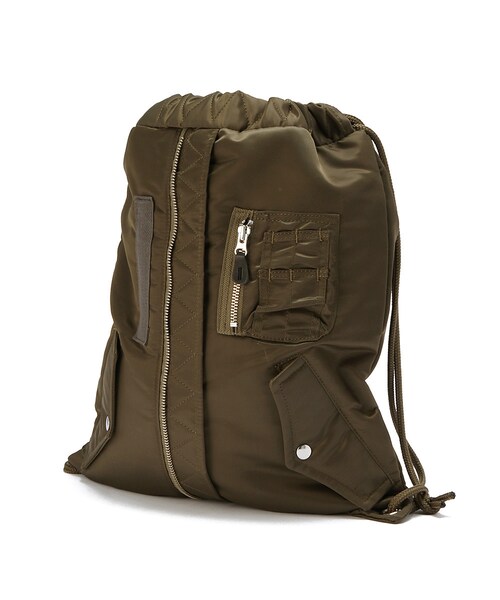 G.V.G.V.（ジーヴィージーヴィー）の「MA-1 DRAWSTRING BACKPACK（バッグ・KHAKI/BLACK/BROWN・o/s）」の5枚目の写真