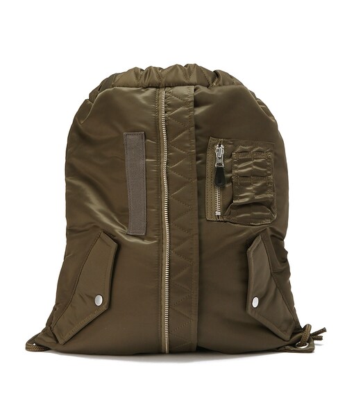 G.V.G.V.（ジーヴィージーヴィー）の「MA-1 DRAWSTRING BACKPACK（バッグ・KHAKI/BLACK/BROWN・o/s）」の4枚目の写真