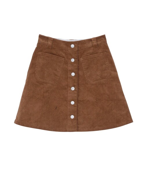 jouetie（ジュエティ）の「コーデュロイ台形スカート（スカート・レディース・ブラック/ベビーピンク/ブルー/キャメル）」の2枚目の写真
