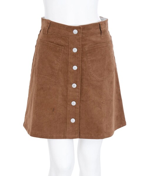 jouetie（ジュエティ）の「コーデュロイ台形スカート（スカート・レディース・ブラック/ベビーピンク/ブルー/キャメル）」の6枚目の写真