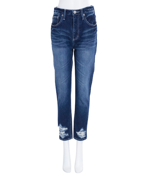 MURUA（ムルーア）の「【CASUAL】ヘムクラッシュスリムデニムパンツ（パンツ・レディース・ブルー/アイスブルー・0/1/2）」の4枚目の写真